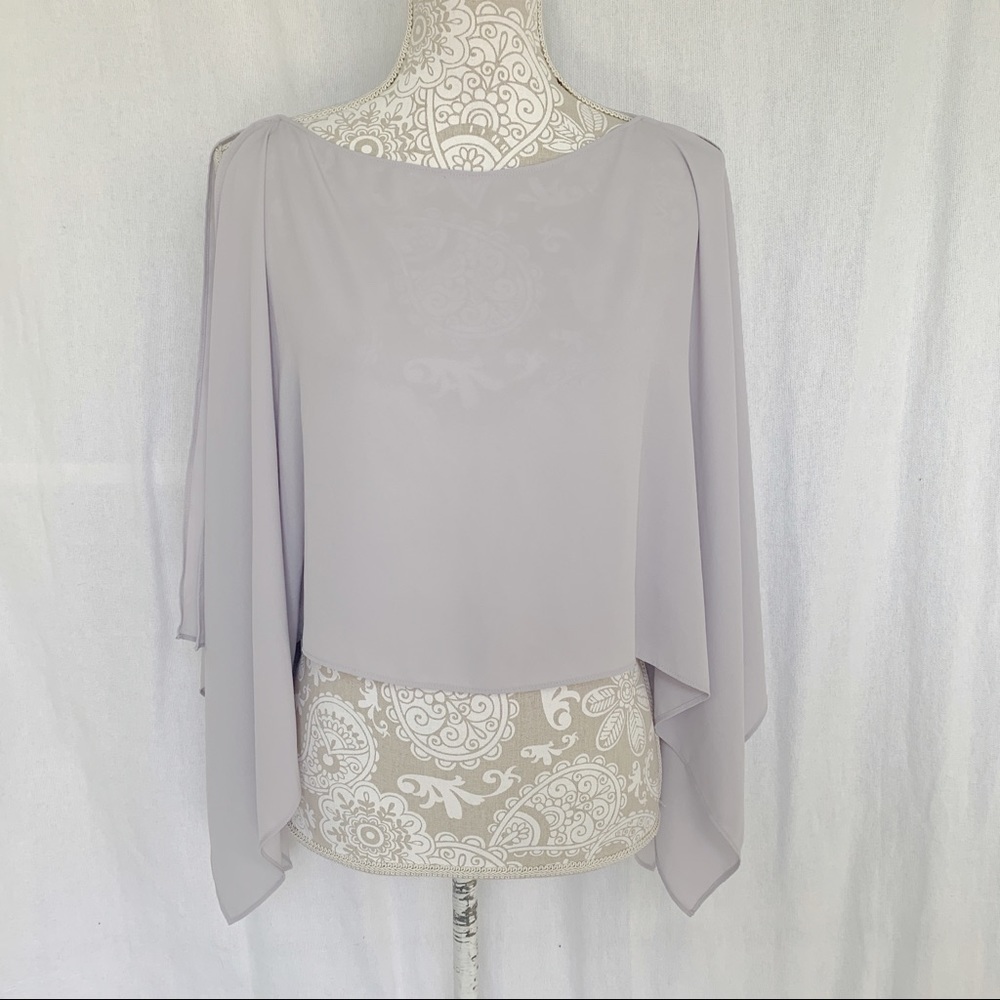 White House Black Market // Lilac Sheer Overlay Y2K Top XS z26